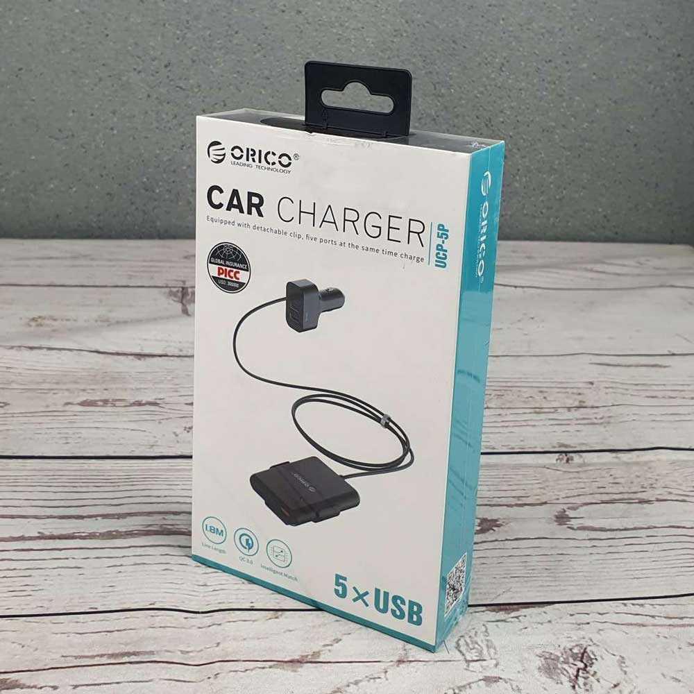 Car Charger 2 Port 52W with Extension 3 Port QC3.0 - UCP-5P - Black
