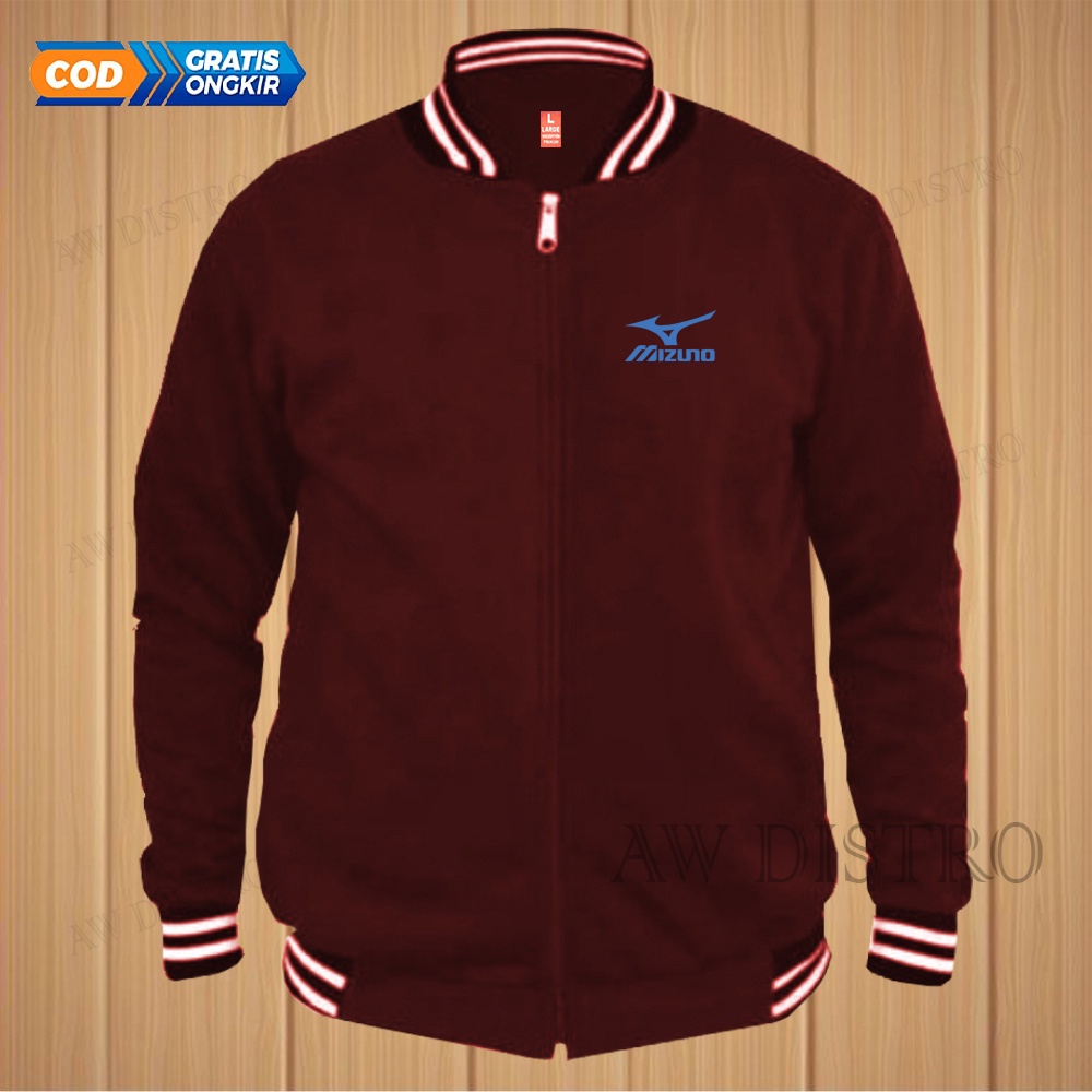 COD Jaket Baseball Varsity Distro MZN Text Sky Blue Premium Quality