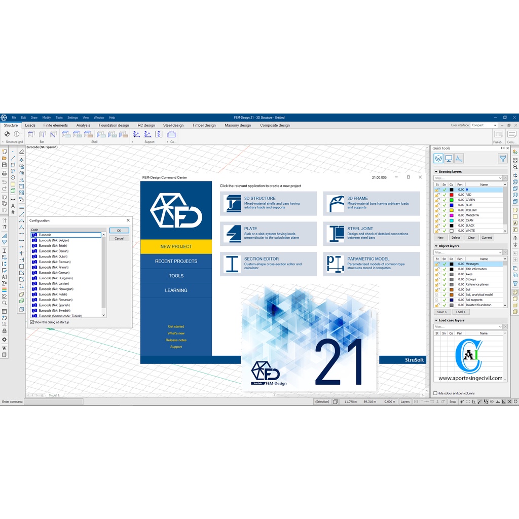 StruSoft FEM-Design Suite 21 Software Design StruSoft FEM Design 2022 untuk membuat design 3D struktural