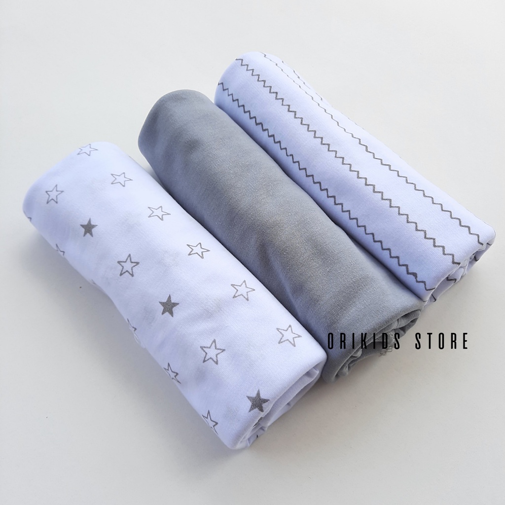 [BISA COD]Seri abu Bedong Bedongan Bayi Baru Lahir Isi 3 Potong Kombinasi Polos Motif Terbaru