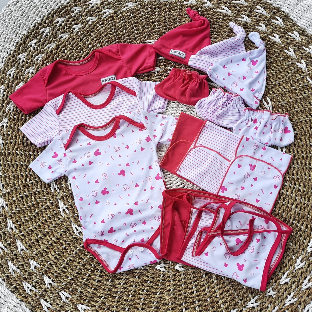 Seri Pink Fanta Paket 15 Pcs Jumper Set Bayi Baru Lahir Perempuan Lengkap Hemat