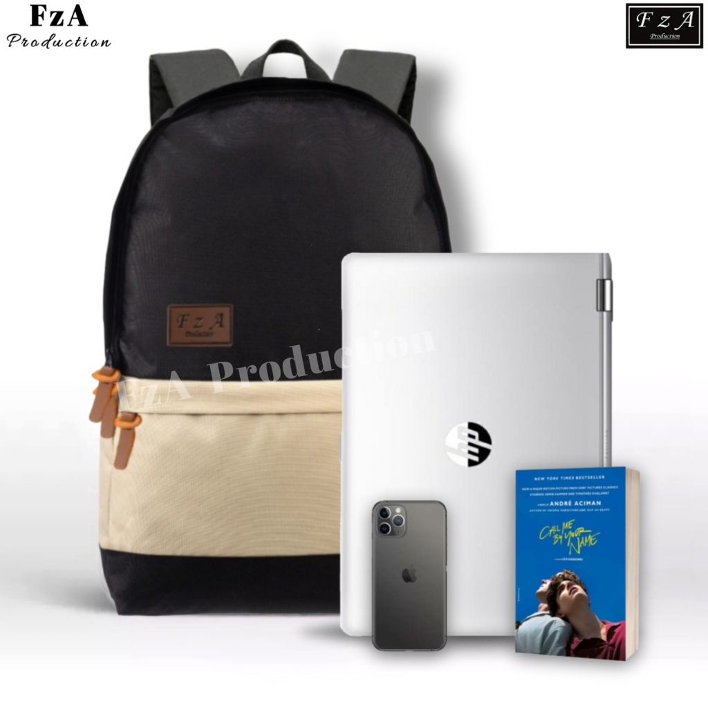 FzA Official - Big Promo..Tas Ransel Distro sekolah kuliah Kerja Pria 4286CV Tas Ransel Laptop - Chocolate