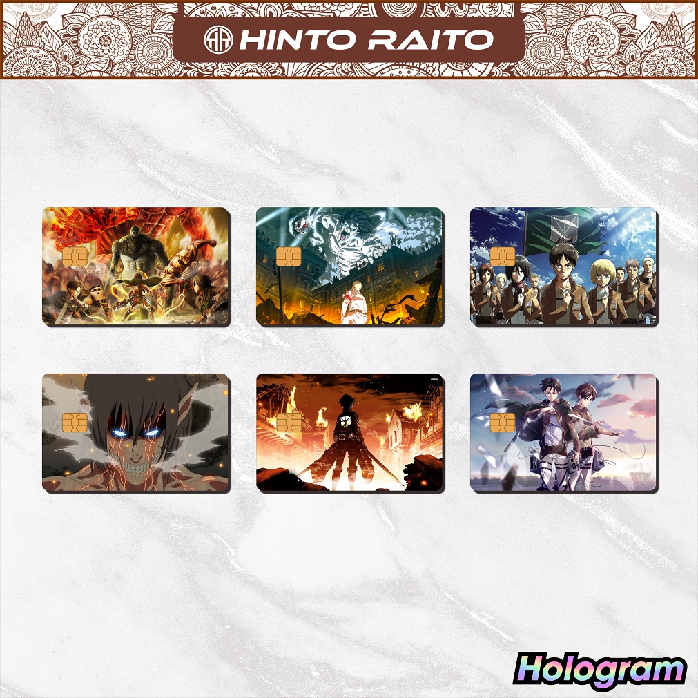 

Stiker Kartu ATM Attack On Titan Spesial Hologram - Emoney Flazz Stiker Skin Card Anime Hologram