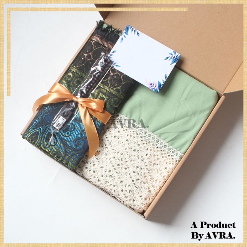 

Hampers Gift Box mukena renda dan sajadah hampers cewek untuk kado ultah wedding lebaran ramadhan premium