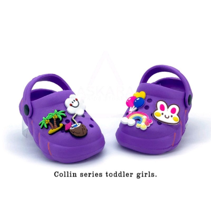 SALE 18-37 Sandal anak Perempuan Import Sandal anak Perempuan jibbitz tali belakang sandal selop bai