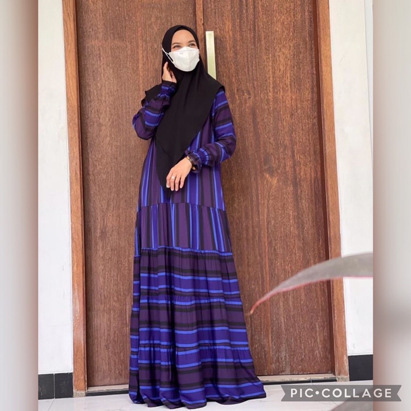Gamis Cantik Crepe Purple List syafeera Hijabkayunie