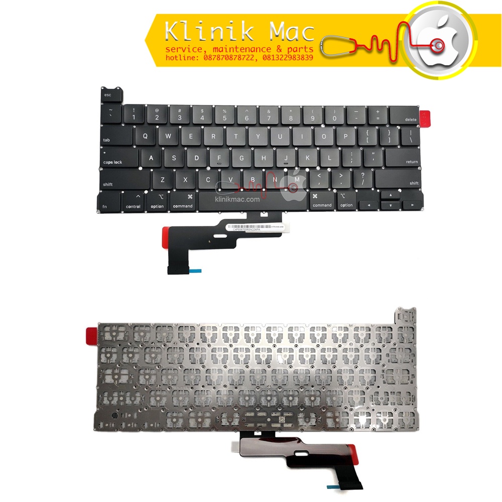 Keyboard MacBook Pro 13" inchi A2289 touchbar Tahun 2020 EMC 3456 MXK62 MXK72 MXK32 MXK52