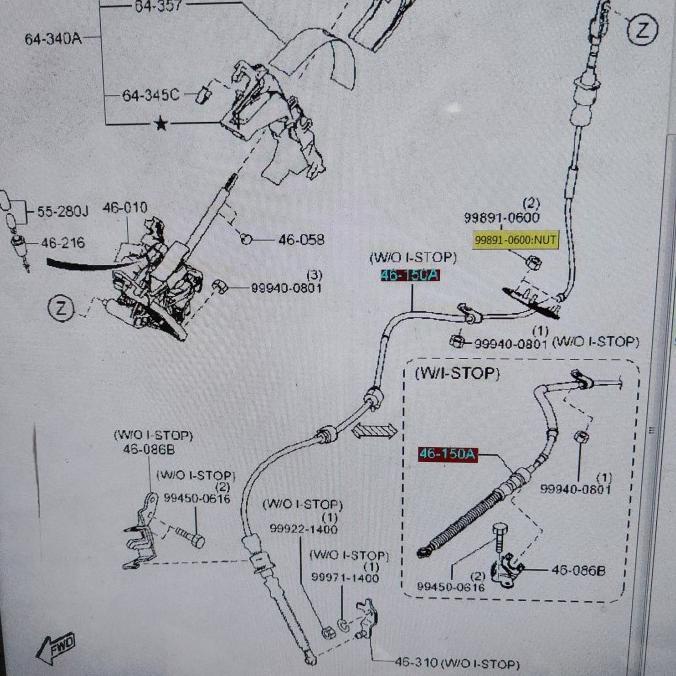Mazda Genuine Parts Kabel Transmisi Mazda Biante Blm Skyactive separe part mobil berkwalitas