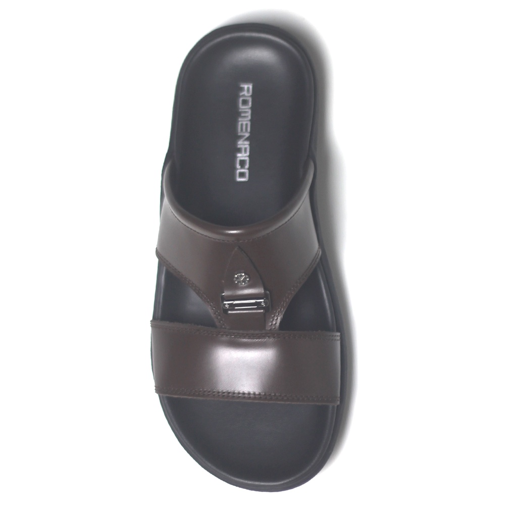 Sandal Kulit Asli Pria Romenaco R23B Black Brown