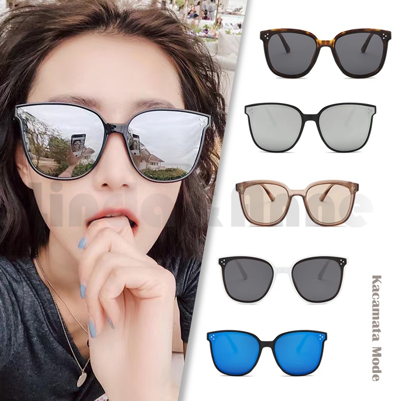 Kacamata Hitam Wanita Sunglasses Tiga Titik Korean Design Retro Mata Kucing Import