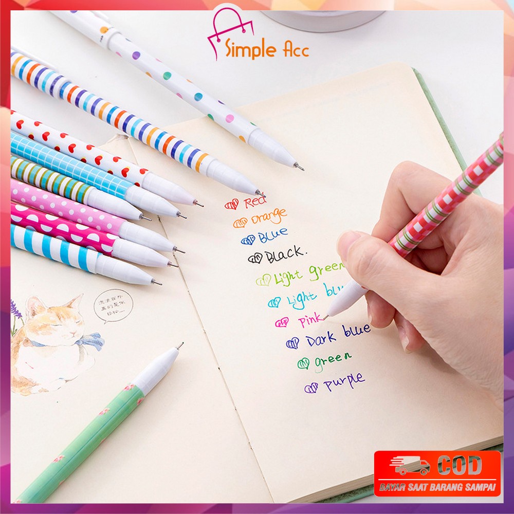 

DO-A54 Pulpen Gel Set Warna Warni 10IN1 Pena Cair Motif Karakter / Pena Korea Color Pen Souvenir Set Alat Tulis Sekolah dan Kantor Import
