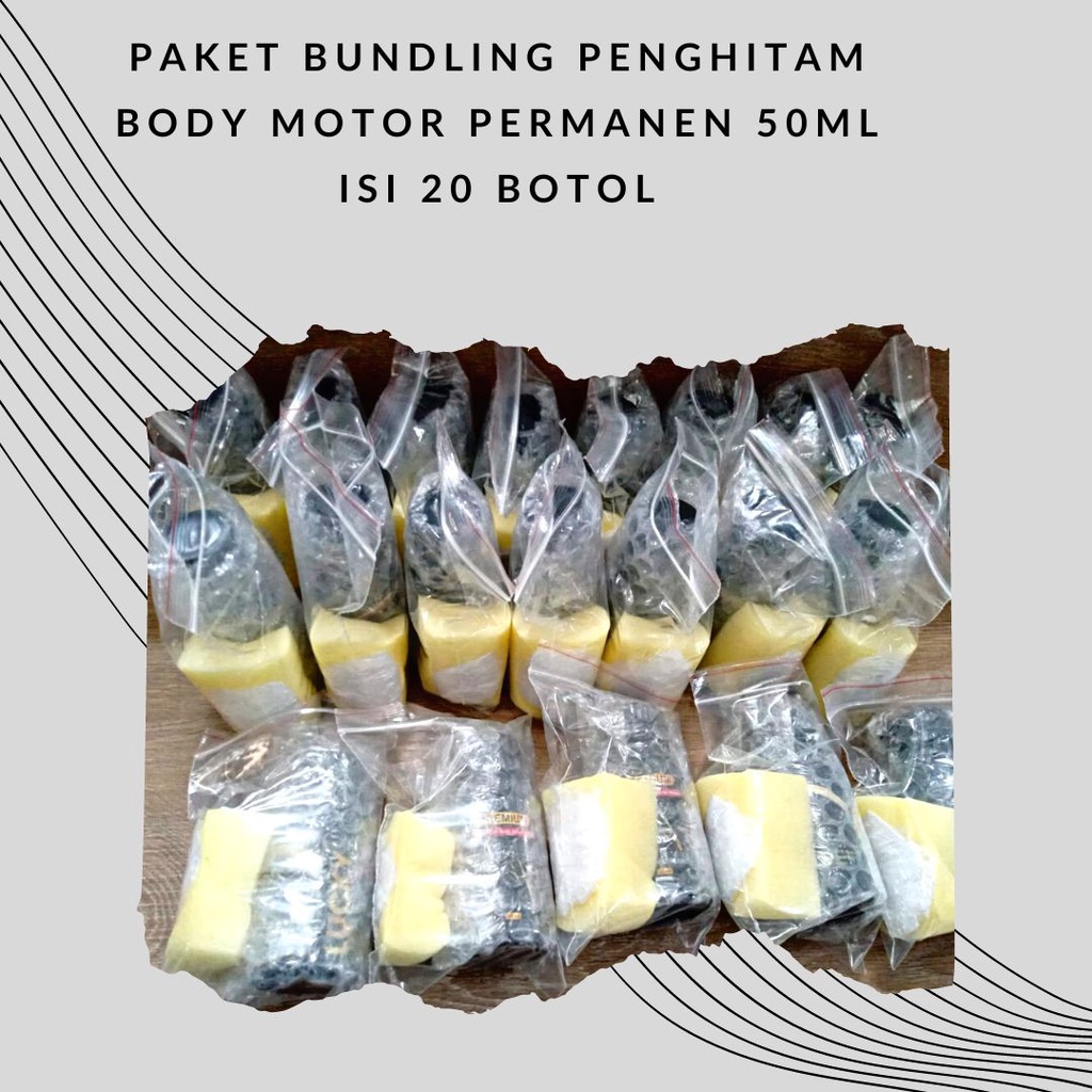 PAKET PENGHITAM BODY MOTOR PERMANEN 50 ML ISI 20 PCS