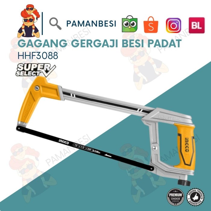 Terlaris Hhf3088 Gagang Gergaji Besi High Leverage 12" Ingco Hhf 3088 Hacksaw