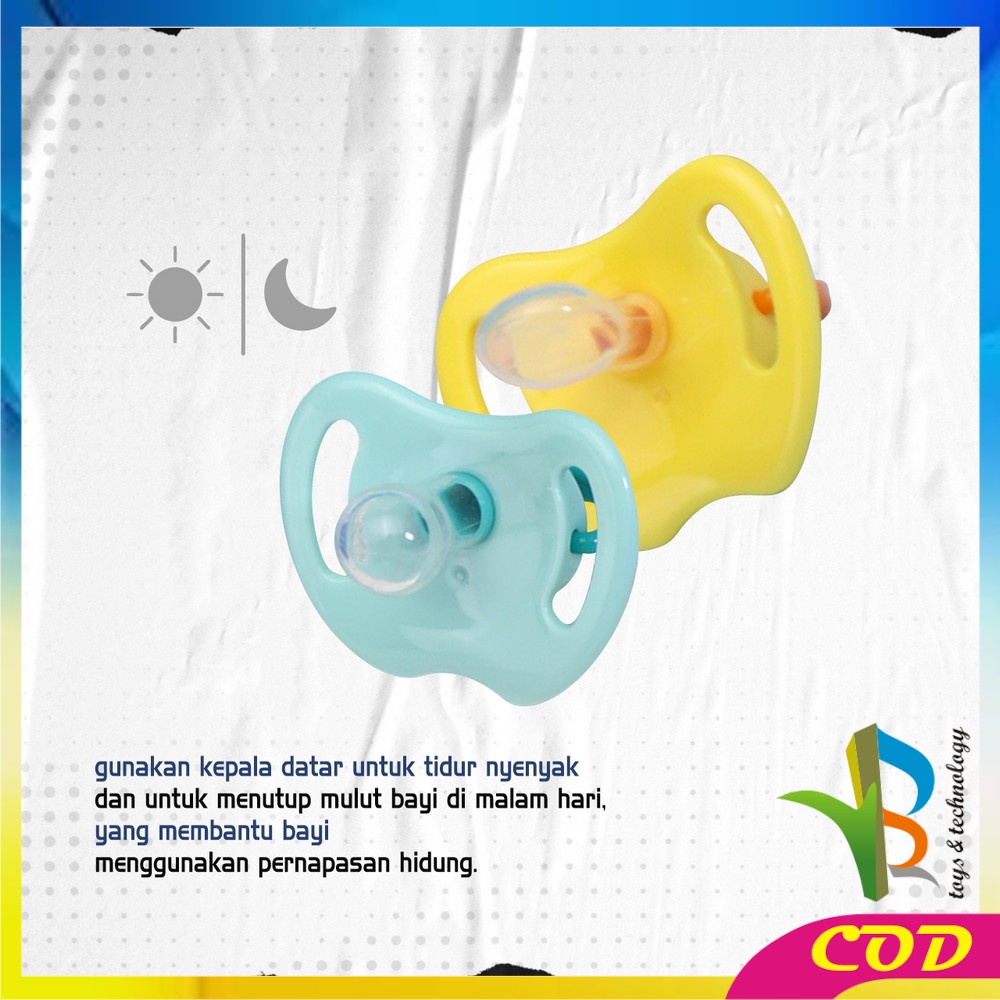 RB-C825 Empeng Dot Bayi Bulat Silicone Dengan Penutup Anti Debu BPA FREE / Kompeng Bayi Datar Baby Pacifier Empeng Gepeng Anak Bayi Import