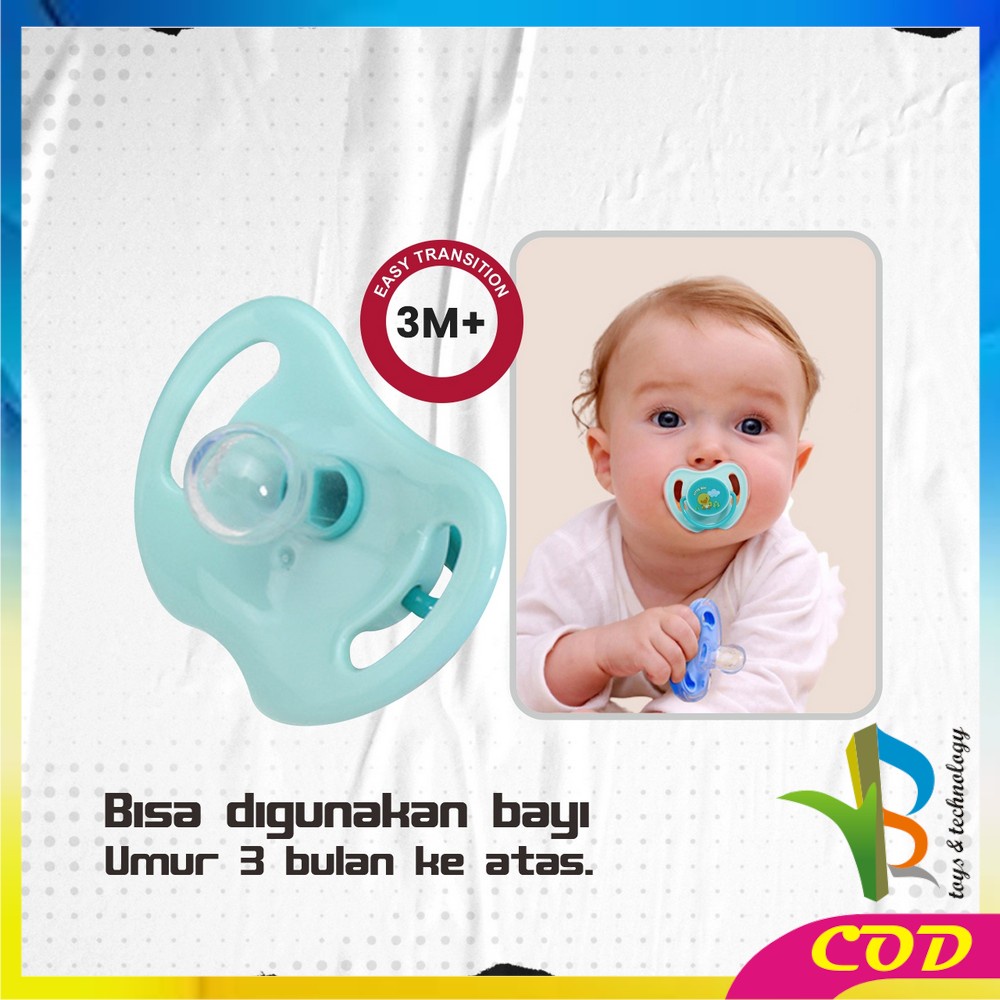 RB-C825 Empeng Dot Bayi Bulat Silicone Dengan Penutup Anti Debu BPA FREE / Kompeng Bayi Datar Baby Pacifier Empeng Gepeng Anak Bayi Import