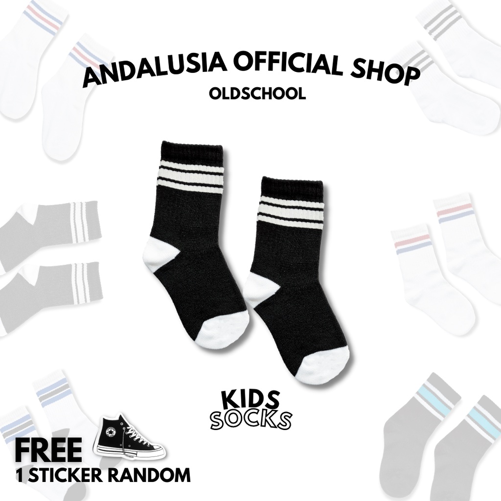 Kaos Kaki Anak Motif Oldschool Kids Premium - Andalusia Official #AK23