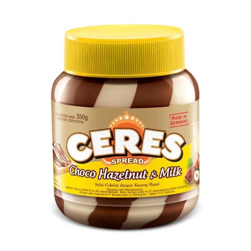 

Ceres choco spread hazelnut n milk 350gr