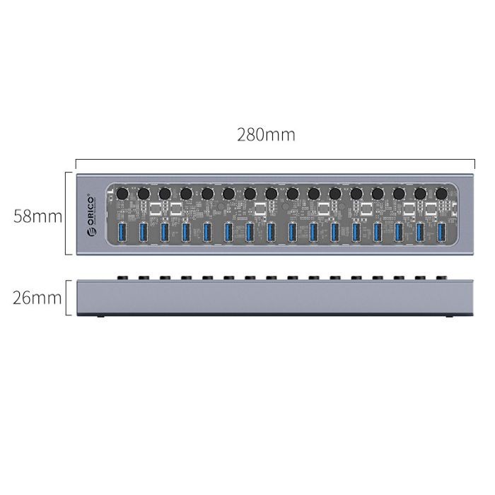 USB Hub 16 Port 3.0 With Individual Switches ORICO AT2U3-16AB