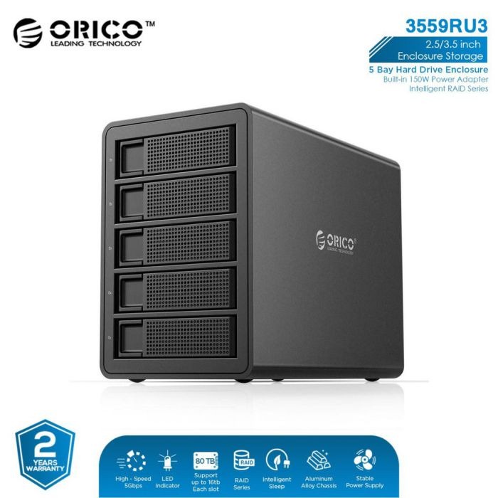 Original Case ORICO 3559RU3 External Hard Drive Enclosure with RAID