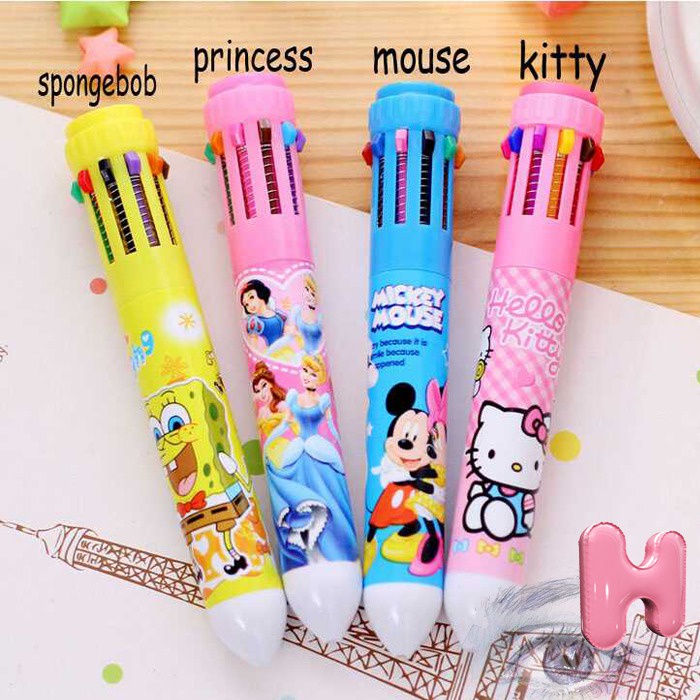 

Pena Ballpoint Multi Warna 10 in 1 Pulpen Bolpen Bolpoint Pilot Pensil Alat Tulis Anak Sekolah Murah