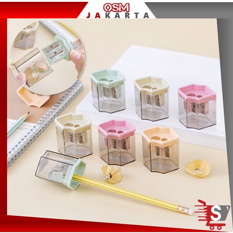 

OSM JKT S5739 Rautan Pensil 2 Lubang / Serutan Pensil Warna Warni / Rautan Serutan Pensil Warna Wadah Besar Murah Berkualitas