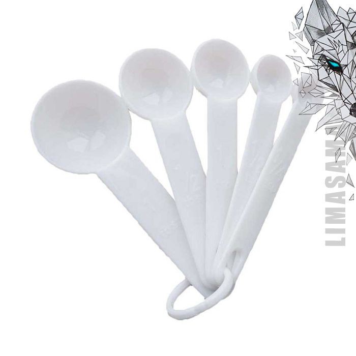 Sendok Takar Dapur Cup Measuring Spoon Plastik 5 Pcs 10in1 Penakar Alat Ukur Kue Gram 5ml 10ml Cup S