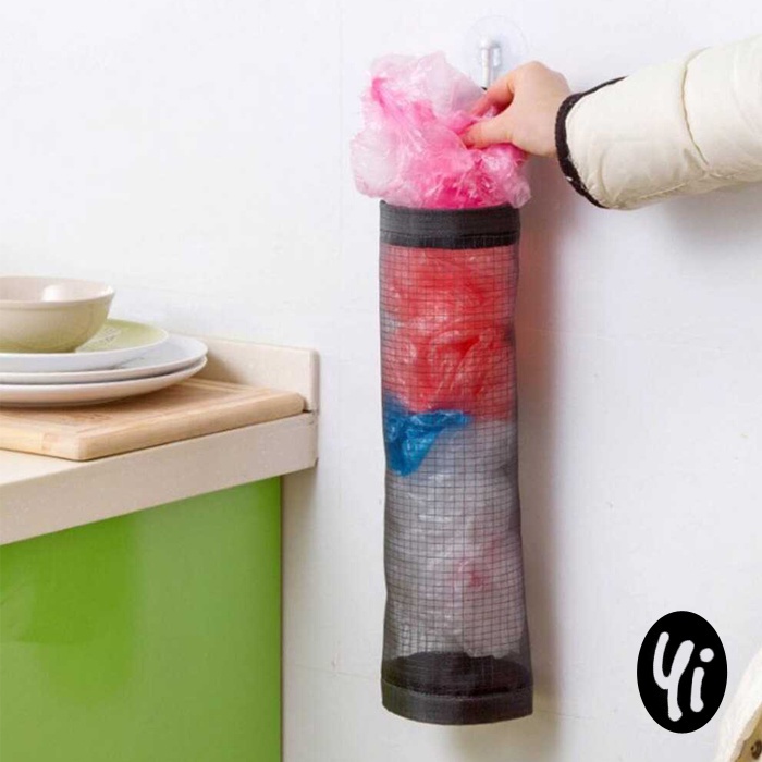 Tempat Tas Belanja Gantung Rak Gantungan Dinding Kitchen Grocery Bag Plastik Kantong Jaring Holder K