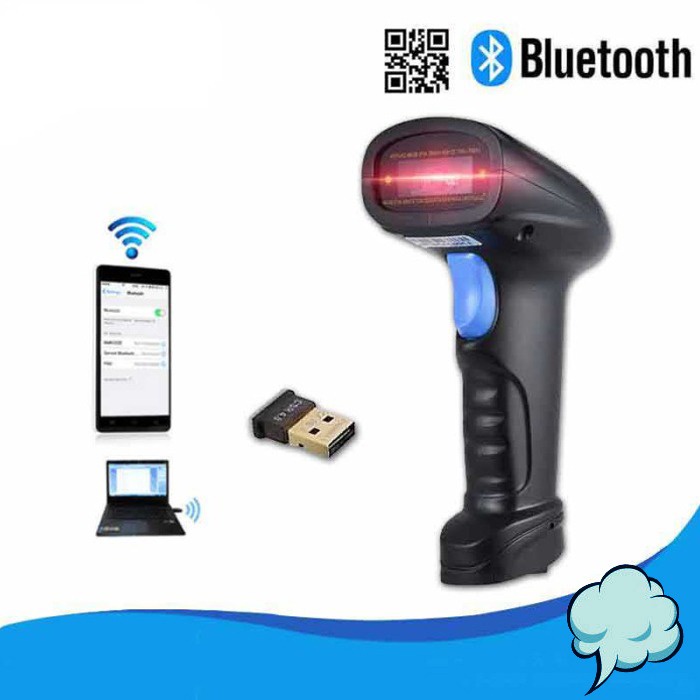 Alat Scan Receiver Wireless Bluetooth Barcode Scanner 2D QR 1D BWM3 Plug &amp; Play Portable