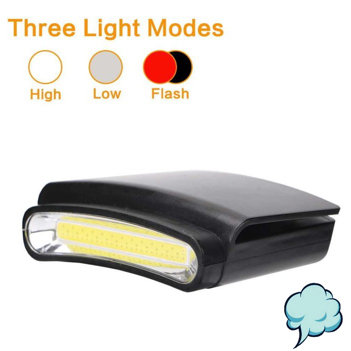 Head Lamp Klip Cahaya Mini Senter Clip-on Lampu Topi Headlamp Cap Light LED COB Outdoor
