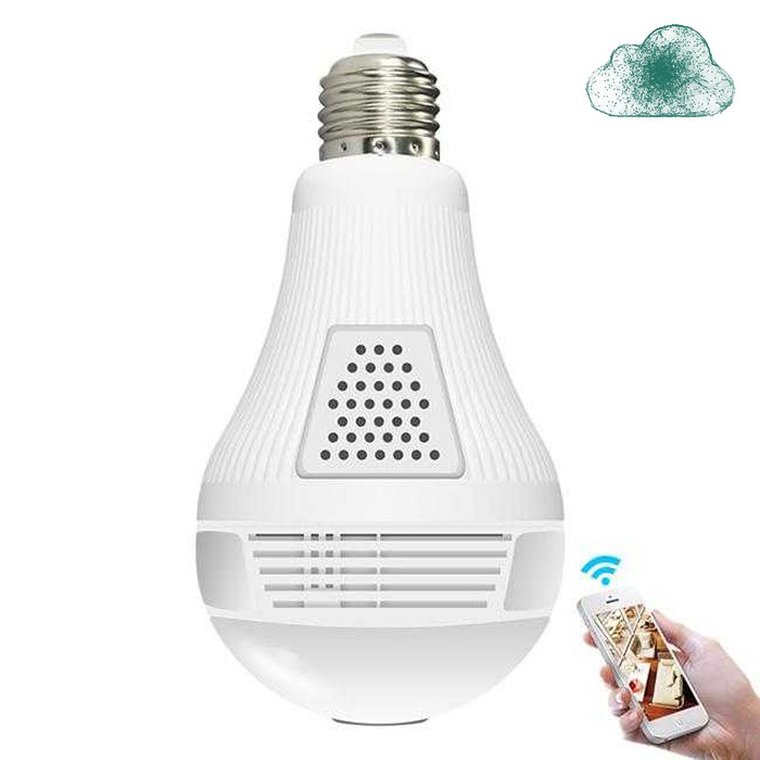 Bohlam LED E27 CCTV IP Camera 2.0MP 1080P 200W Infrared Kamera Sembunyi Spy Lighting Ruangan