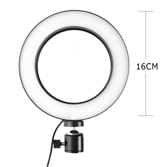 Lampu Halo Ring Light LED Kamera 16CM Tongsis Tripod Murah Lighting Camera Foto Studio Terang