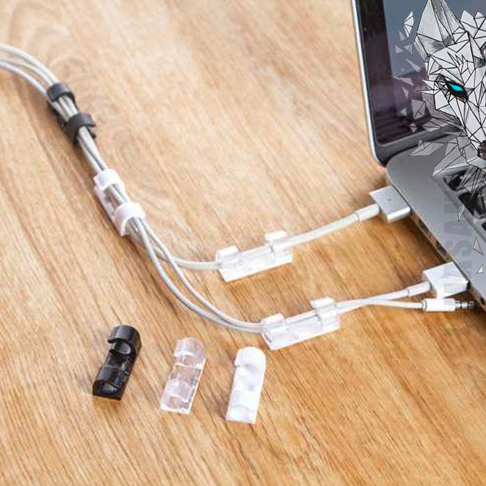 [COD] Klip Kabel Tempel Organizer Dinding Meja Kerja Penjepit Cable Clip Holder Universal 20 Pcs Man