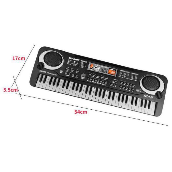 Alat Musik Anak Mini Digital Electronic Keyboard 61 Keys Mainan Edukasi Music Mic Power