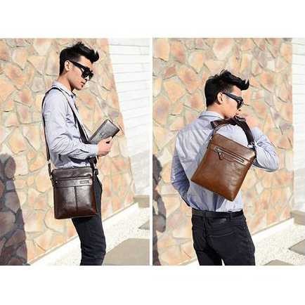 RHODEY Barnoroo Tas Selempang Pria Crossbody Bag Men Sling Bag Man Shoulder Model PU Leather