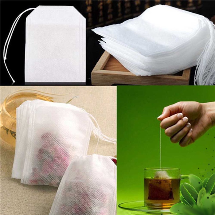 [COD] Kantong Teh Celup Kotak Putih Kosong Teabag 100Pcs Tea Bag Seduh Tali Kantung Food Grade Filte