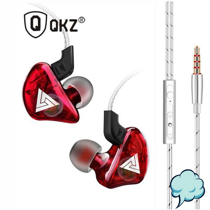 Earphone Kabel QKZ Earphone Earplug Headset HiFi Dilengkapi Mic Microphone Sound Audio Bass Murah