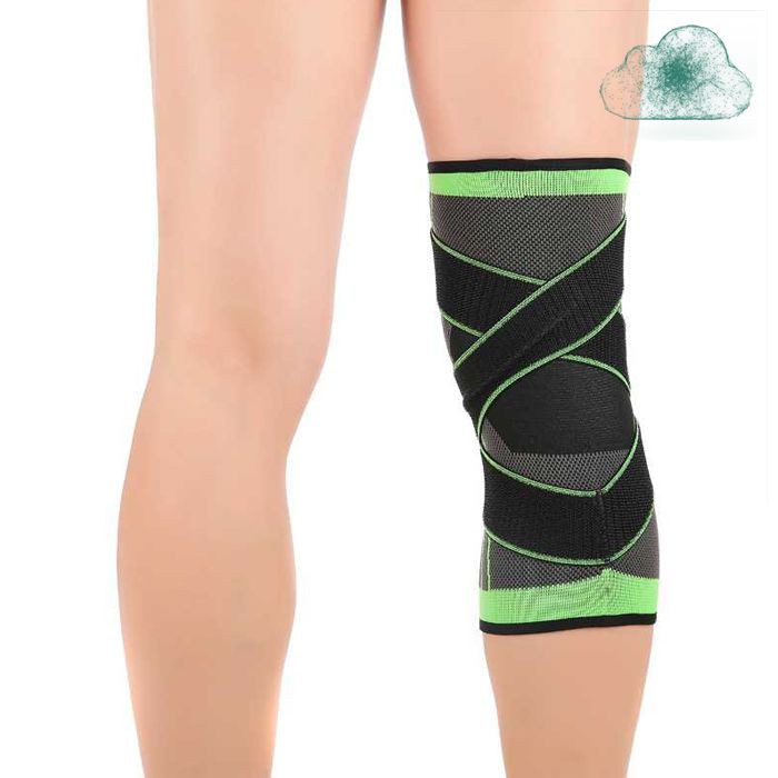 Pelindung Lutut Sport Knee Support Compression Fitness 2 in 1 Gym Equipment Reduces Pain Hijau Hitam