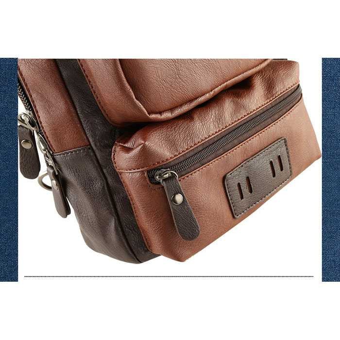 Tas Selempang Pria Laki Lelaki Kantoran Pelajar Trendy Laptop Netbook Crossbody Bag Bahan Kulit Sling Bag Slingbag Man Men