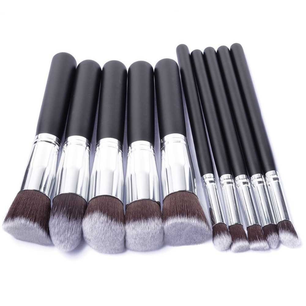 Make Up Brush Professional Brushes Kuas Makeup 10 Pcs Berkualitas High Quality Material Hitam