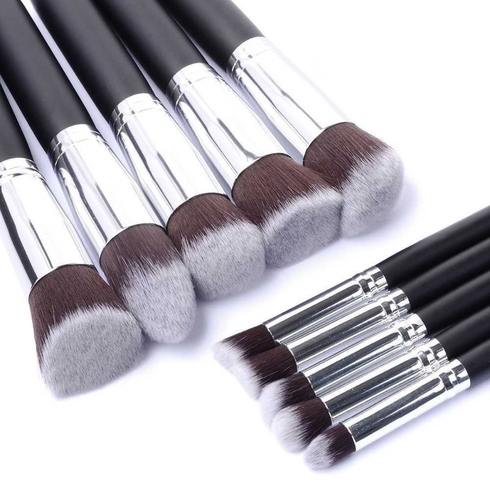 Make Up Brush Professional Brushes Kuas Makeup 10 Pcs Berkualitas High Quality Material Hitam