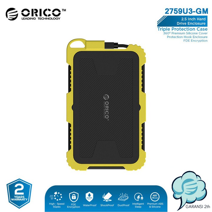 Case ORICO 2.5 inch USB 3.0 Hard Drive Enclosure SSD 4TB - 2759U3-GM