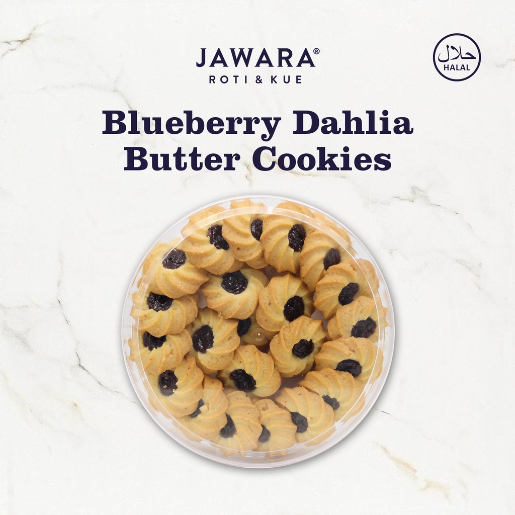 

Blueberry Dahlia Butter Cookies - Hampers Kue Kering Parcel - Jawara