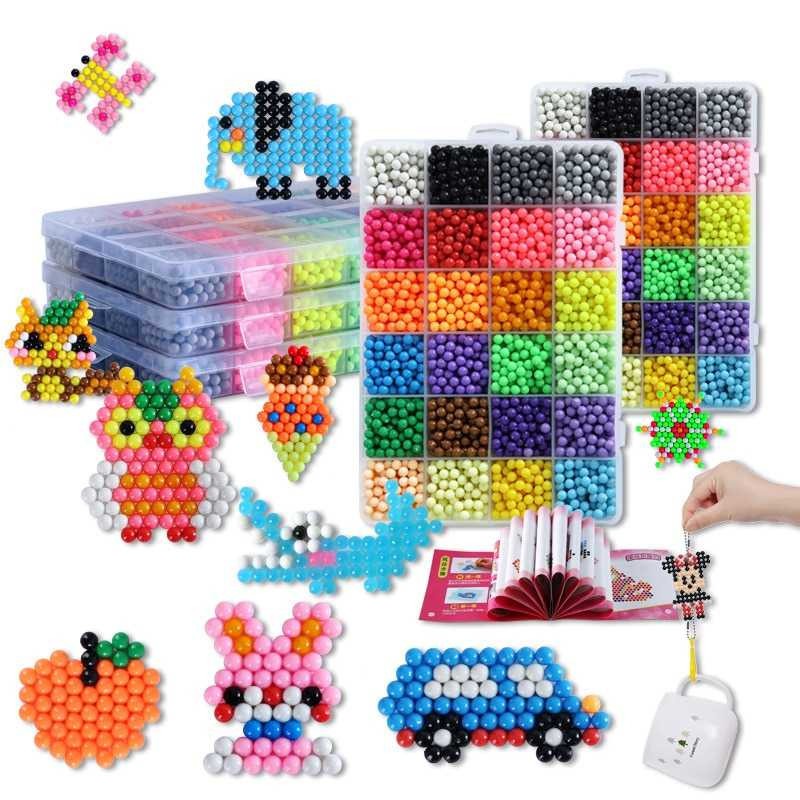 Yuanlebao Mainan Rakit Manik-Manik DIY Magic Mold Beads Puzzle Edukasi Anak Unik 6000 Pcs