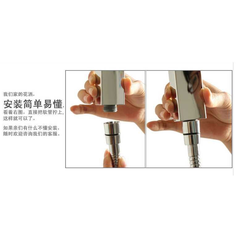 SHAI Kepala Shower Mandi Rainfall Desain Minimalist Bentuk Kotak Square Shape 48 Holes Lubang