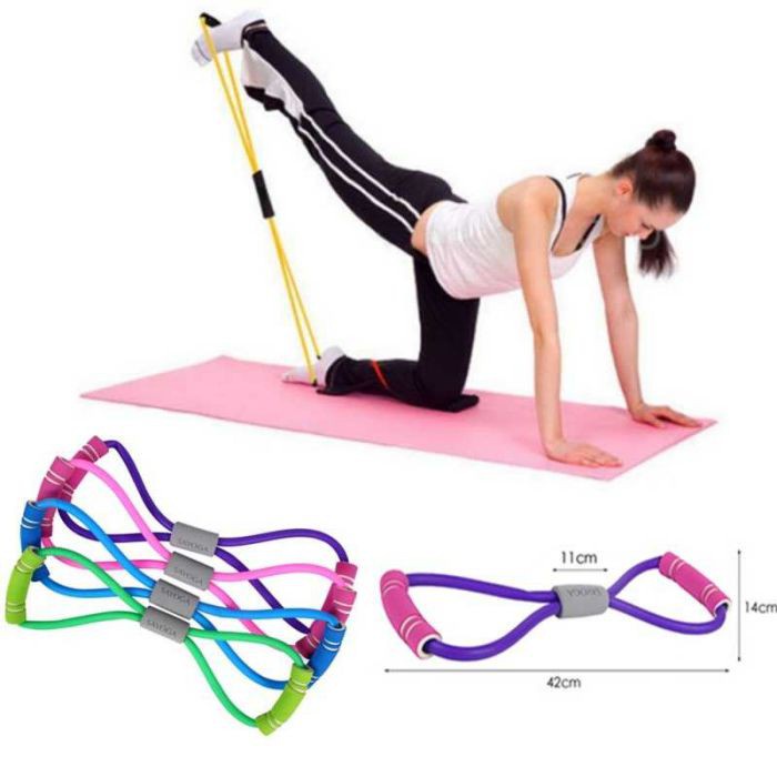 Tali Yoga Stretching belt Alat Fitness Robe Pemanasan Olahraga Otot Power Resistance Flexible