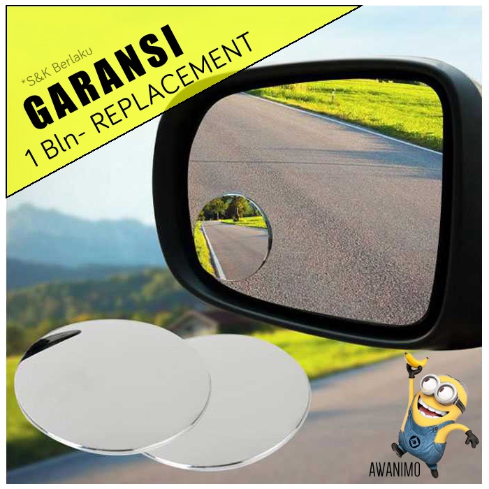 Kaca Spion Mobil Wide Angle Blindspot Rearview Rear View Mirror Fixed &amp; Adjustable Mini