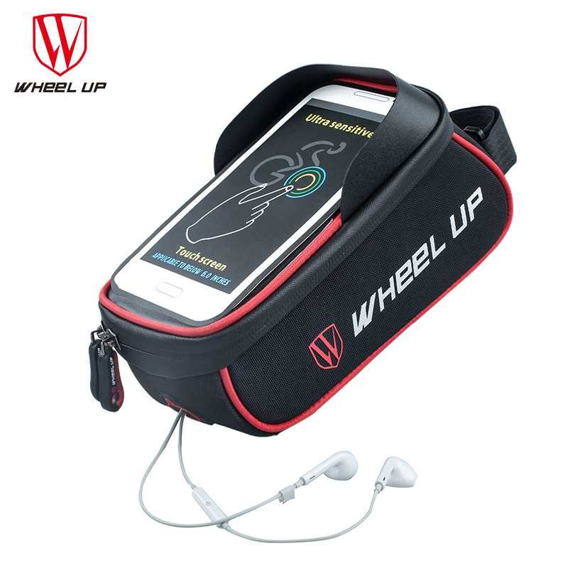 Tas Sepeda Gunung Lipat Depan Stang Belakang MTB Smartphone Anti Air Waterproof Bike Bicycle Large Bag Pouch 6 Inch Nylon Case Phone Handlebar