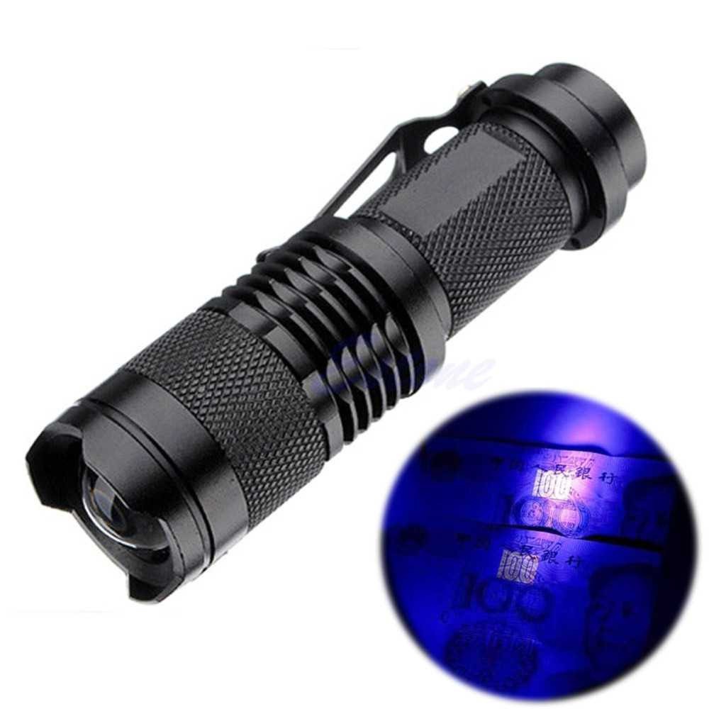 Senter LED 395nm UV Flashlight + Baterai Charger Box Pocketman P1 Portable High Quality