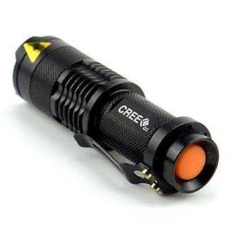 Senter LED 2000 Lumens Waterproof + Charger + Box Pocketman P1 Zommable Flashlight Rainproof