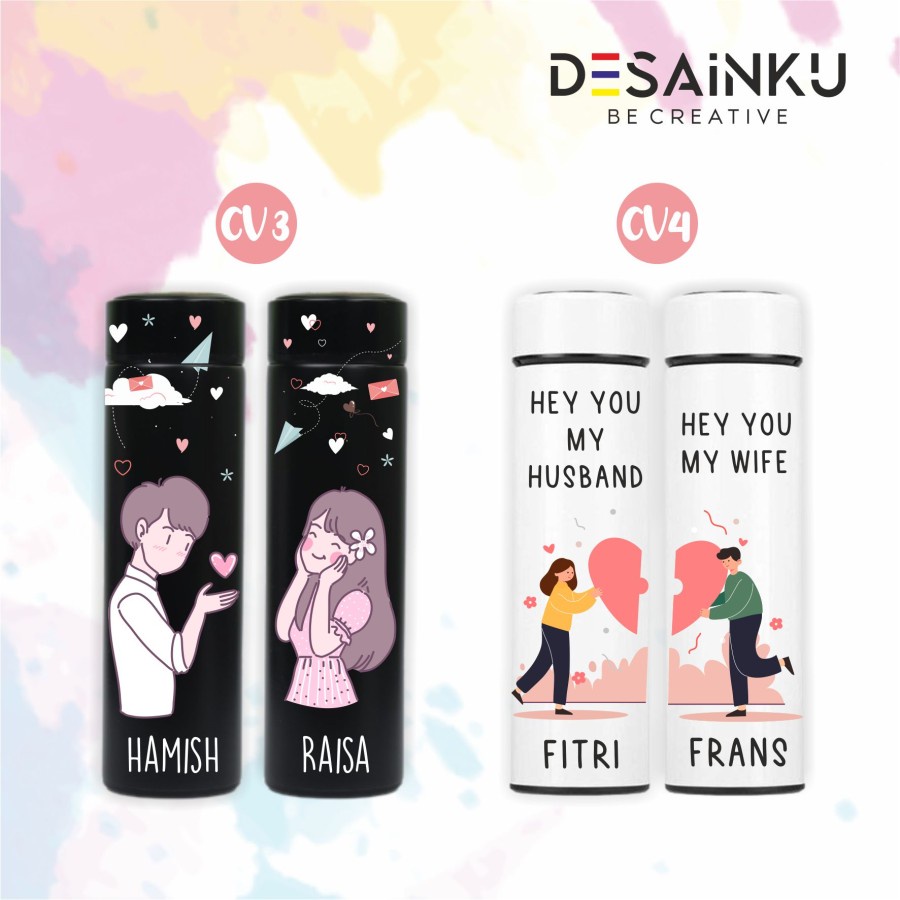 VALENTINE!!! Tumbler Couple Desain Bisa Custom - Print UV